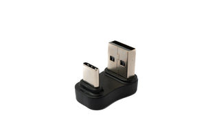 Adaptateur SYSTEM-S USB 2.0 type A mâle vers 3.1 C mâle adaptateur d'angle U tournant à 180° en noir 