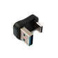 SYSTEM-S USB 3.0 Adapter Typ A Stecker zu 3.1 C Stecker U Turn 180° Winkel 5 Gbit/s Adapter in Schwarz