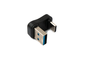 Adaptateur SYSTEM-S USB 3.0 type A mâle vers 3.1 C mâle U tournant à 180°, adaptateur 5 Gbit/s en noir