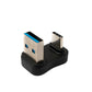 SYSTEM-S USB 3.0 Adapter Typ A Stecker zu 3.1 C Stecker U Turn 180° Winkel 5 Gbit/s Adapter in Schwarz