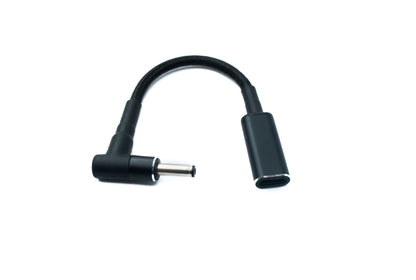 SYSTEM-S DC 20V Kabel 10 cm 4,0 x 1,35 Stecker zu USB 3.1 Typ C Buchse geflochten Winkel