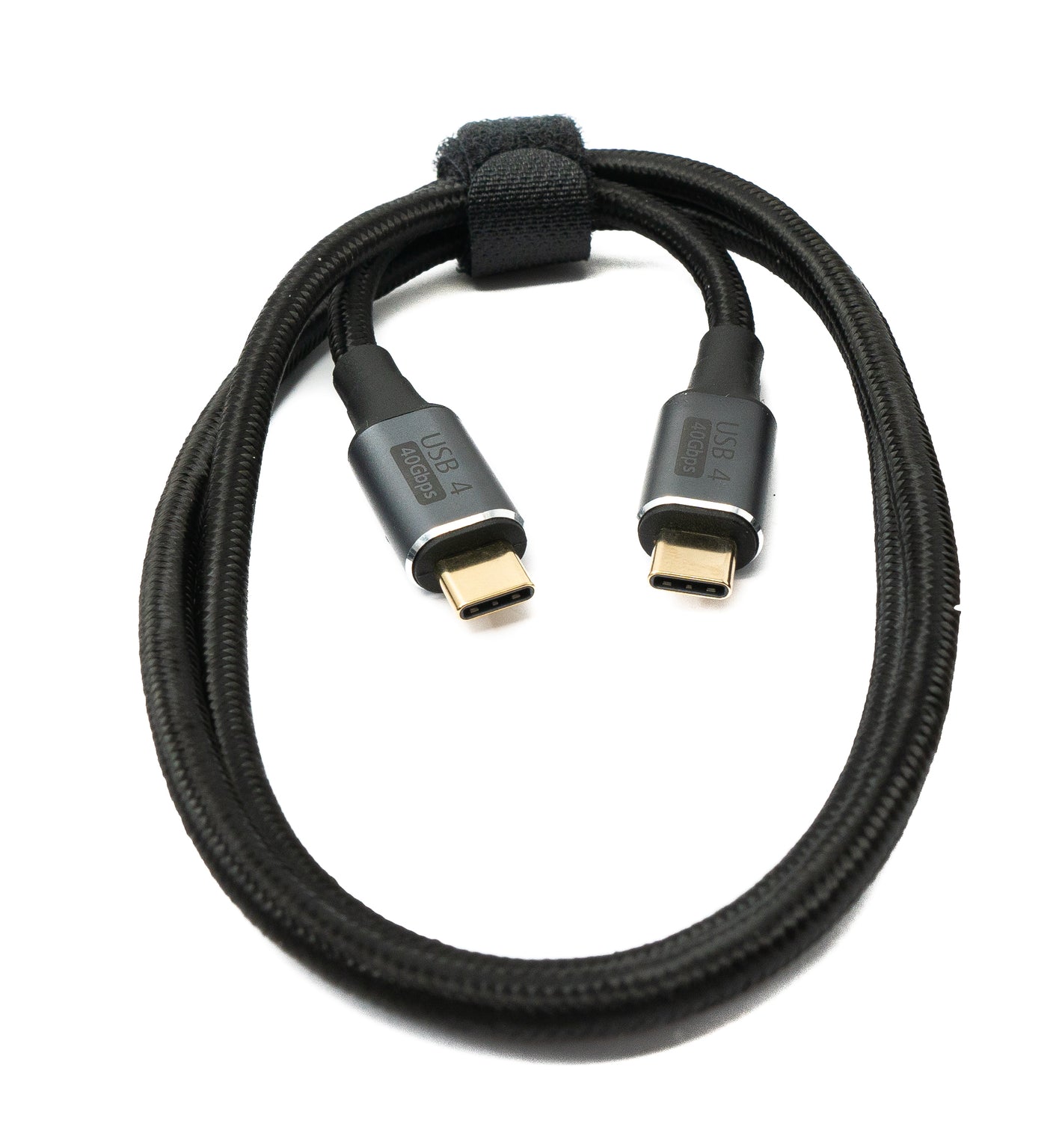 SYSTEM-S USB4 Kabel 80 cm Typ C Stecker zu Stecker 40 Gbit/s USB 4.0 geflochten Schwarz