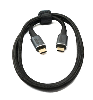 SYSTEM-S USB4 Kabel 80 cm Typ C Stecker zu Stecker 40 Gbit/s USB 4.0 geflochten Schwarz
