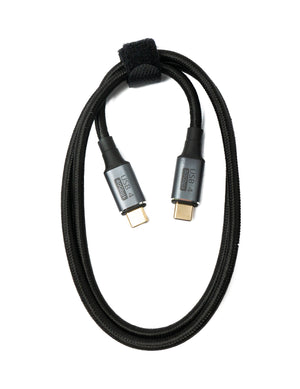 SYSTEM-S USB4 Kabel 80 cm Typ C Stecker zu Stecker 40 Gbit/s USB 4.0 geflochten Schwarz