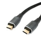 SYSTEM-S USB4 Kabel 80 cm Typ C Stecker zu Stecker 40 Gbit/s USB 4.0 geflochten Schwarz