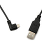 SYSTEM-S USB 2.0 Kabel 120 cm Typ A Stecker zu Mini B Stecker Spirale Winkel in Schwarz