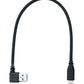 SYSTEM-S USB 3.1 Kabel 30 cm Typ C Stecker zu 3.0 A Stecker Winkel 5 Gbit/s Adapter in Schwarz