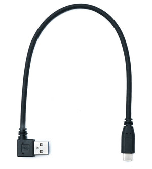 SYSTEM-S USB 3.1 Kabel 30 cm Typ C Stecker zu 3.0 A Stecker Winkel 5 Gbit/s Adapter in Schwarz