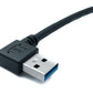 SYSTEM-S USB 3.1 cable 30 cm type C plug to 3.0 A plug angle 5 Gbit/s adapter in black 