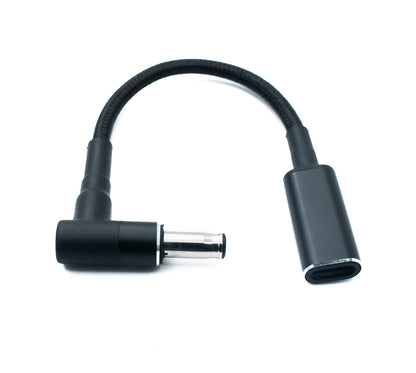 SYSTEM-S DC 20V Kabel 15 cm 5,5 x 3,0 Stecker zu USB 3.1 Typ C Buchse geflochten Winkel