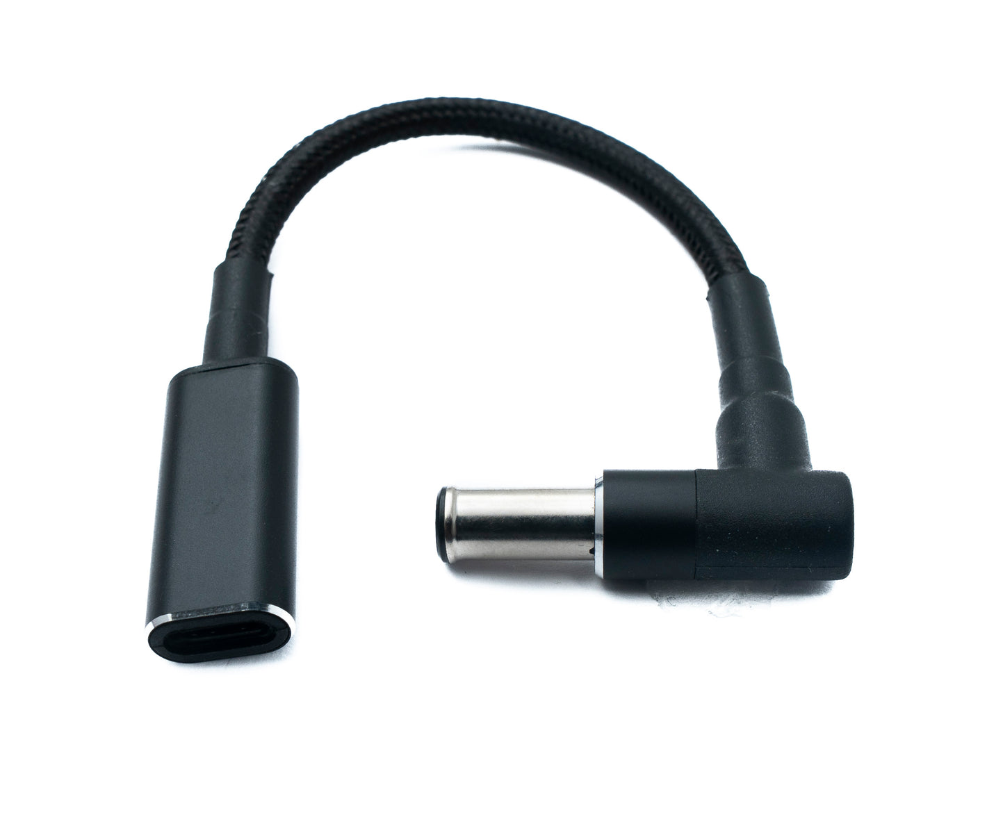 SYSTEM-S DC 20V Kabel 15 cm 6,0 x 1,4 Stecker zu USB 3.1 Typ C Buchse geflochten Winkel