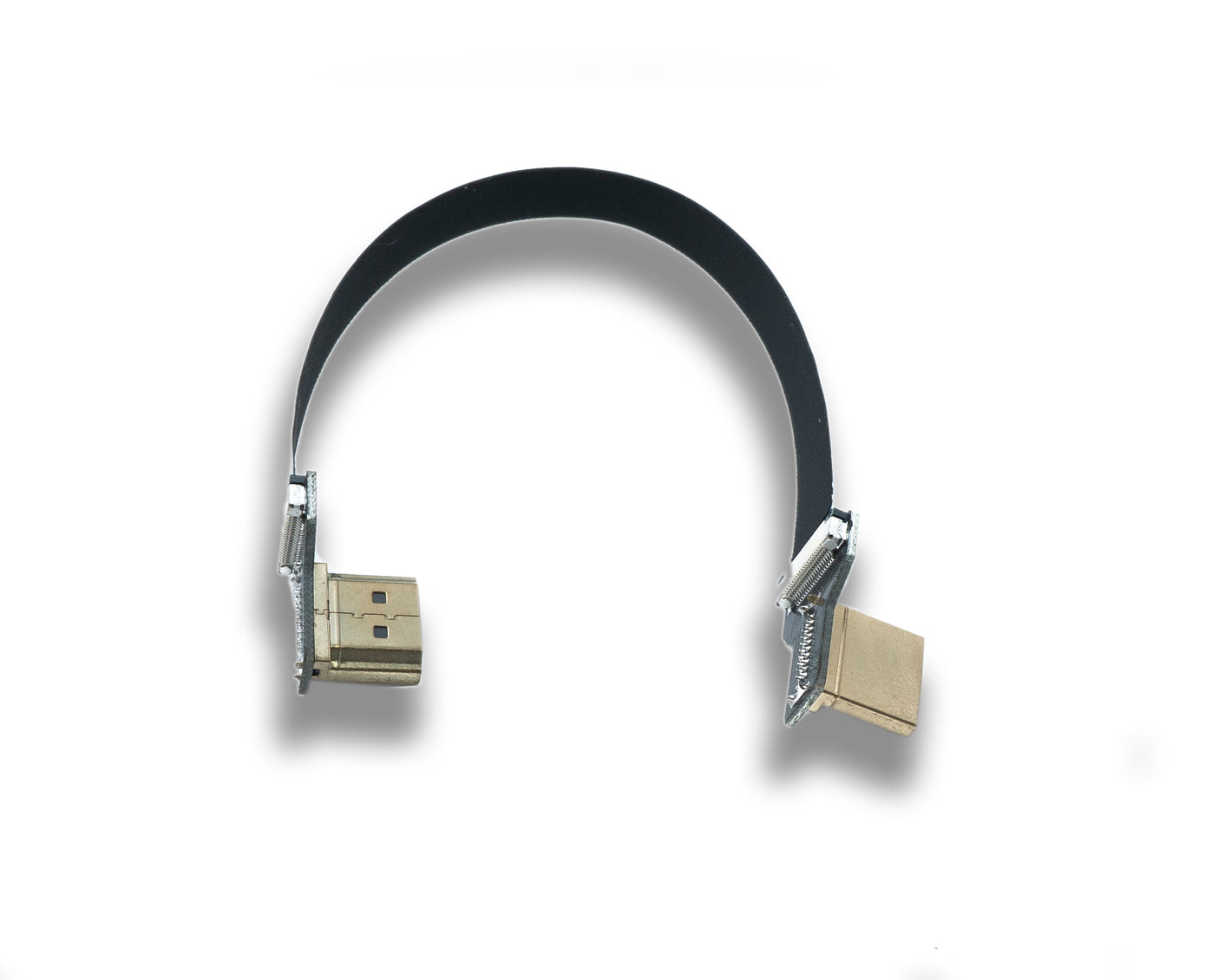 SYSTEM-S HDMI Kabel 15 cm Stecker zu Stecker FPC Flachkabel Winkel