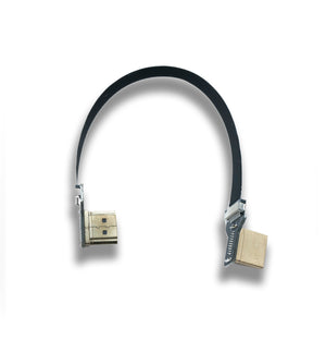 SYSTEM-S HDMI Kabel 15 cm Stecker zu Stecker FPC Flachkabel Winkel
