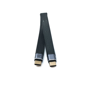 SYSTEM-S USB 3.2 Gen 2 Kabel 20 cm Typ C Stecker zu Stecker Flachkabel 20 Gbit/s 100 W