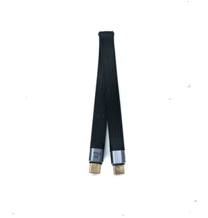 SYSTEM-S USB 3.2 Gen 2 Kabel 20 cm Typ C Stecker zu Stecker Flachkabel 20 Gbit/s 100 W