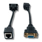 SYSTEM-S Ethernet VGA over IP Konverter 2x 15 cm VGA zu LAN RJ45 Buchse 20m Reichweite