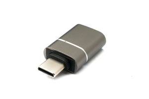 SYSTEM-S USB 3.1 adapter type C plug to 3.0 A socket 5 Gbit/s 100W in anthracite white