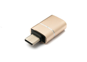 Adaptateur SYSTEM-S USB 3.1 type C mâle vers 3.0 A femelle 5 Gbit/s 100W en rose jaune blanc