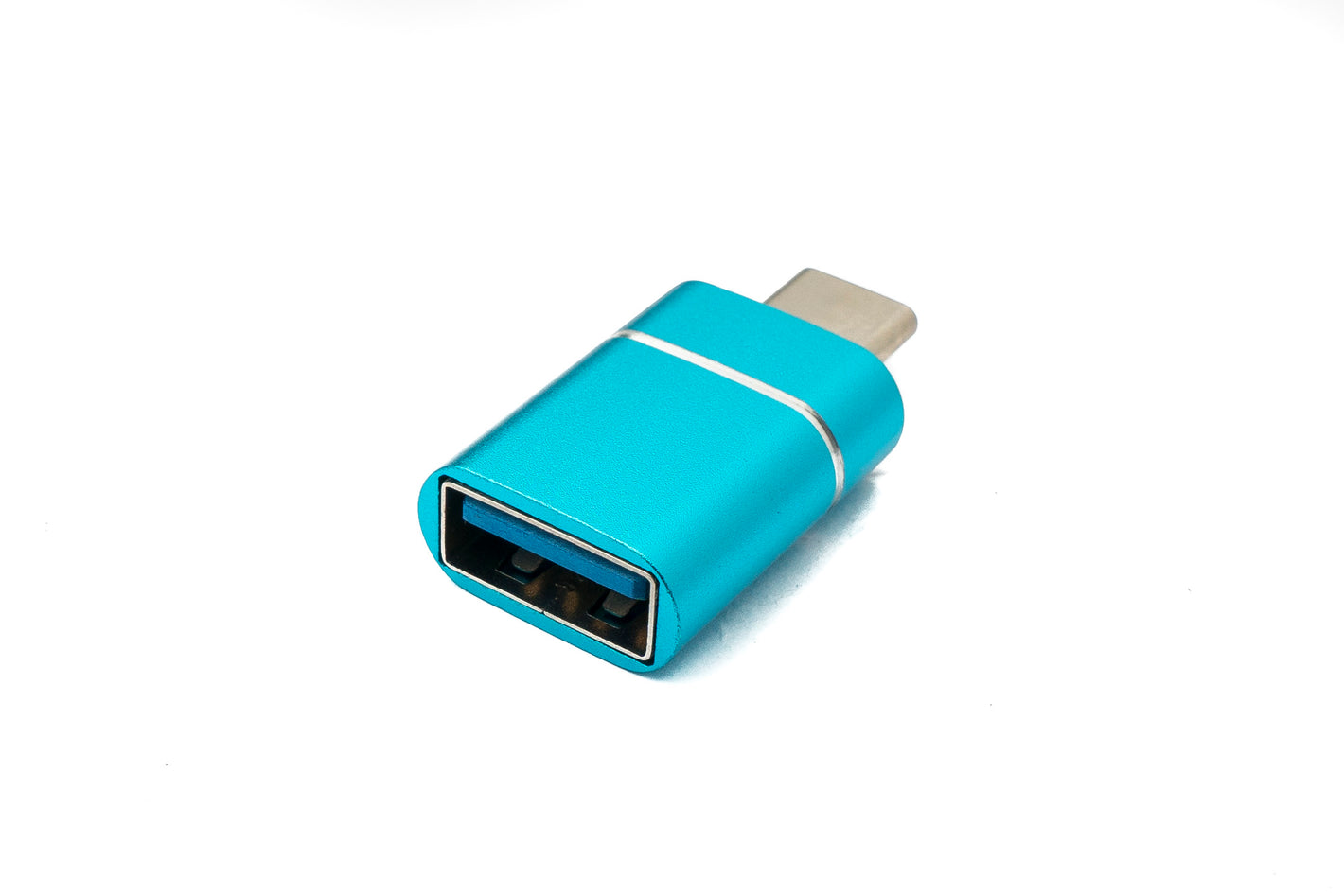 Adaptateur SYSTEM-S USB 3.1 type C mâle vers 3.0 A femelle 5 Gbit/s 100W en bleu blanc