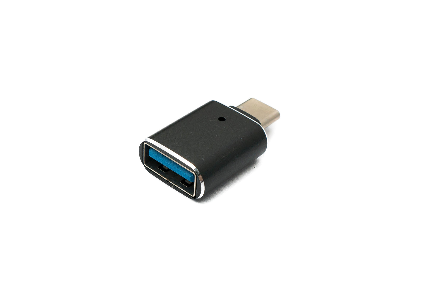 Adaptateur SYSTEM-S USB 3.1 type C mâle vers 3.0 A femelle avec voyant lumineux 5 Gbit/s 100W en noir