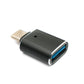 SYSTEM-S USB 3.1 Adapter Typ C Stecker zu 3.0 A Buchse mit Kontrollleuchte 5 Gbit/s 100W in Schwarz