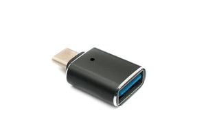 SYSTEM-S USB 3.1 Adapter Typ C Stecker zu 3.0 A Buchse mit Kontrollleuchte 5 Gbit/s 100W in Schwarz