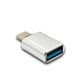 SYSTEM-S USB 3.1 Adapter Typ C Stecker zu 3.0 A Buchse mit Kontrollleuchte 5 Gbit/s 100W in Anthrazit