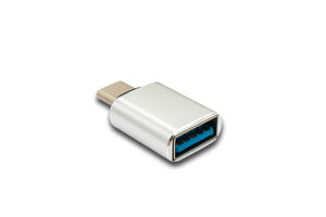 SYSTEM-S USB 3.1 Adapter Typ C Stecker zu 3.0 A Buchse mit Kontrollleuchte 5 Gbit/s 100W in Anthrazit