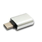 SYSTEM-S USB 3.1 Adapter Typ C Stecker zu 3.0 A Buchse mit Kontrollleuchte 5 Gbit/s 100W in Anthrazit