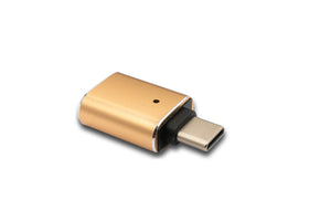 SYSTEM-S USB 3.1 Adapter Typ C Stecker zu 3.0 A Buchse mit Kontrollleuchte 5 Gbit/s 100W in Rosa Gelb