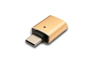 SYSTEM-S USB 3.1 Adapter Typ C Stecker zu 3.0 A Buchse mit Kontrollleuchte 5 Gbit/s 100W in Rosa Gelb