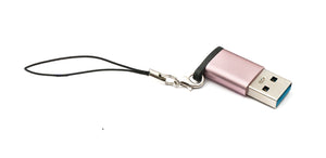 SYSTEM-S USB 3.1 Adapter Typ C Buchse zu 3.0 A Stecker Schlaufe 5 Gbit/s 100W in Pink