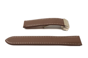 SYSTEM-S 20 mm leather strap for Samsung Galaxy Watch 5 4 Smartwatch in brown