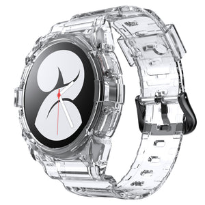 SYSTEM-S Hülle und Armband 40 mm TPU für Samsung Galaxy Watch 5 4 Smartwatch Transparent