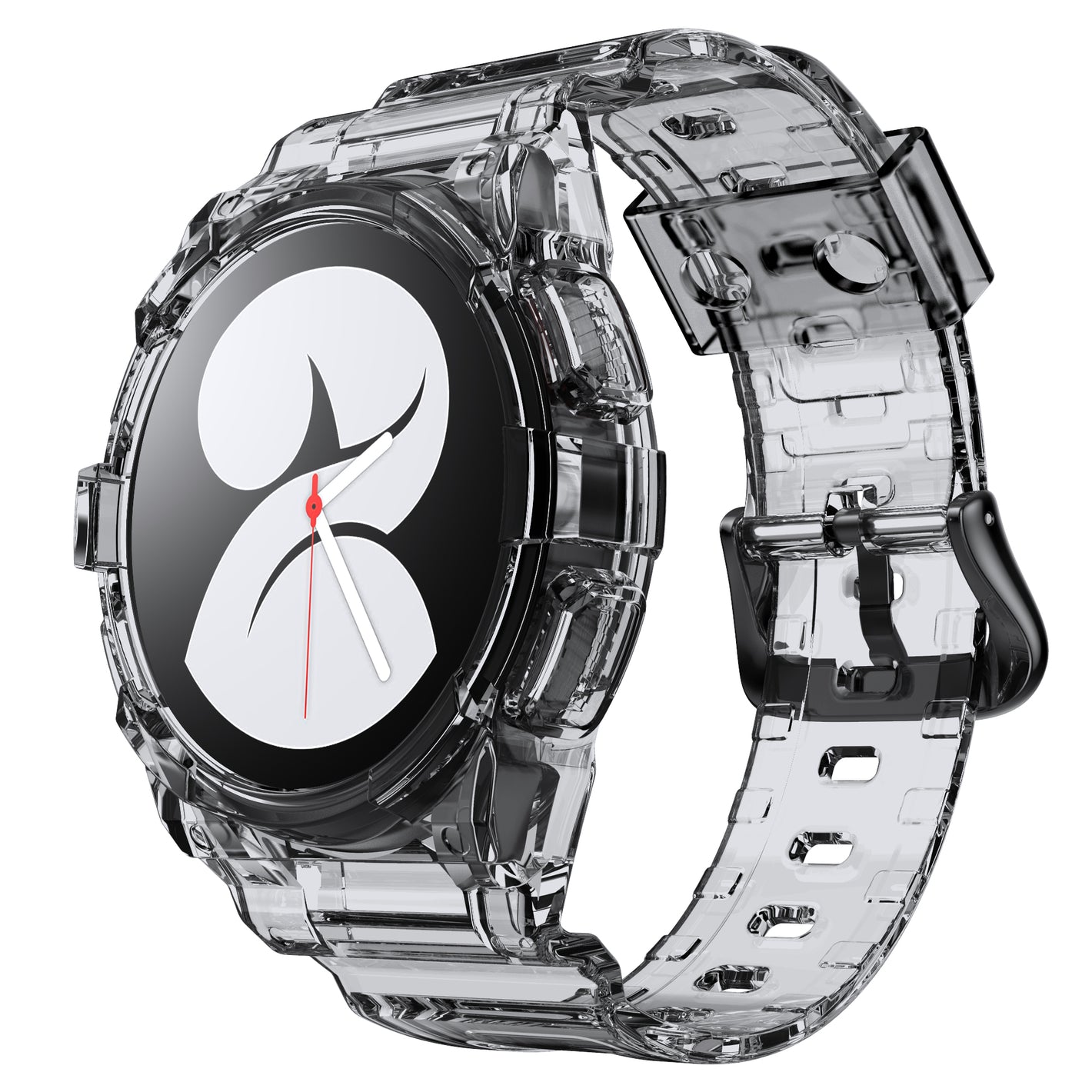 SYSTEM-S Case and Strap 40 mm TPU for Samsung Galaxy Watch 5 4 in Black Transparent