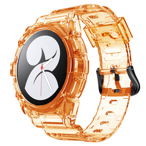 SYSTEM-S Case and Strap 40 mm TPU for Samsung Galaxy Watch 5 4 Smartwatch in Orange