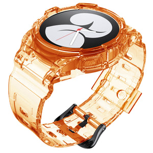 SYSTEM-S Case and Strap 40 mm TPU for Samsung Galaxy Watch 5 4 Smartwatch in Orange