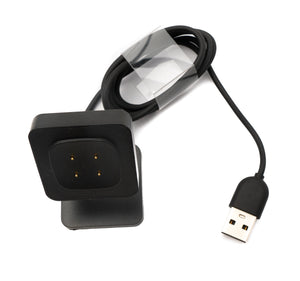 SYSTEM-S USB 2.0 Kabel 93 cm Ladestation für Fitbit Versa 4 3 Sense 2 1 in Schwarz