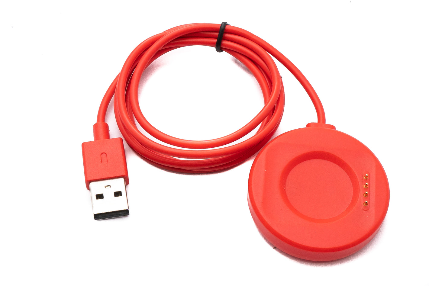 Cable USB 2.0 Estación de carga de 100 cm para smartwatch Oppo Watch 3 2 1 pro SE en color rojo