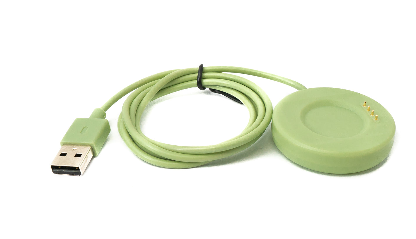 Cable USB 2.0 Estación de carga de 100 cm para smartwatch Oppo Watch 3 2 1 pro SE en color verde