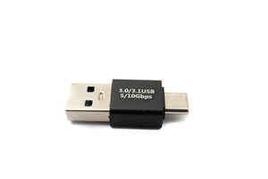 SYSTEM-S USB 3.1 Adapter Typ C Stecker zu 3.0 A Stecker Adapter 5 Gbit/s in Schwarz