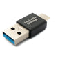 SYSTEM-S USB 3.1 Adapter Typ C Stecker zu 3.0 A Stecker Adapter 5 Gbit/s in Schwarz