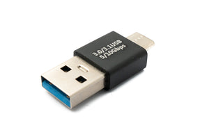 Adaptateur SYSTEM-S USB 3.1 type C mâle vers adaptateur mâle 3.0 A 5 Gbit/s en noir