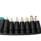 SYSTEM-S Set di adattatori DC da 8 pezzi DC 20V 5,5 x 2,1 mm per presa LED DC aggiuntiva cavo nero