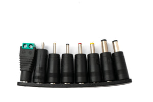 SYSTEM-S Set di adattatori DC da 8 pezzi DC 20V 5,5 x 2,1 mm per presa LED DC aggiuntiva cavo nero