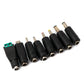 SYSTEM-S DC Adapter 8er Set DC 20V 5,5 x 2,1 mm zu weiteren DC LED Buchse Kabel Schwarz