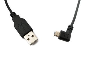 Cable USB 2.0 120 cm tipo A macho a mini B macho ángulo espiral en color negro