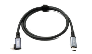 SYSTEM-S USB4 100 cm Kabel Typ C Stecker zu Stecker Winkel 40 Gbit/s 240 W USB 4.0 Kabel