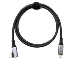 SYSTEM-S USB4 100 cm Kabel Typ C Stecker zu Stecker Winkel 40 Gbit/s 240 W USB 4.0 Kabel