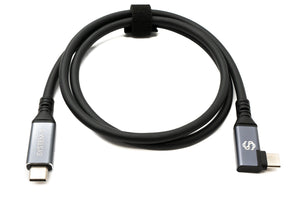 SYSTEM-S USB4 80 cm Kabel Typ C Stecker zu Stecker Winkel 40 Gbit/s 240 W USB 4.0 Kabel